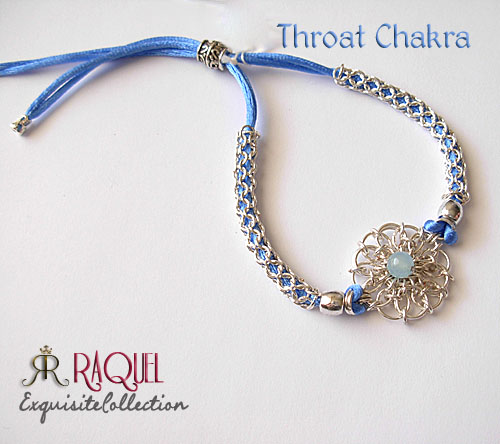 throat chakra daisy sterling silver bracelet